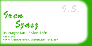 iren szasz business card
